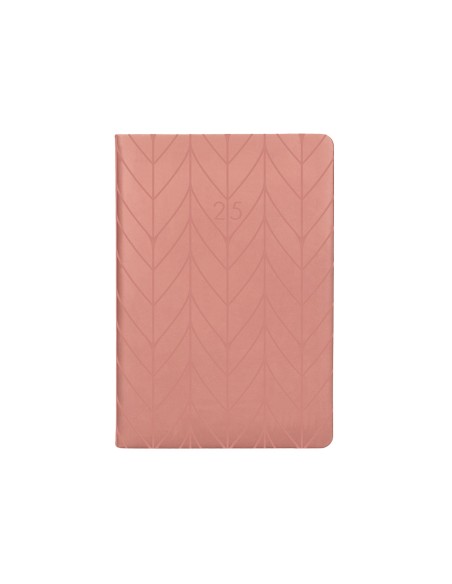 Agenda encuadernada liderpapel lipsi a5 2025 dia pagina color rosa melocoton papel 70 gr