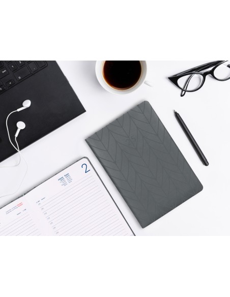 Agenda encuadernada liderpapel lipsi a5 2025 dia pagina color gris papel 70 gr