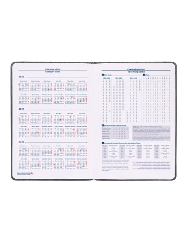 Agenda encuadernada liderpapel lipsi a5 2025 dia pagina color gris papel 70 gr