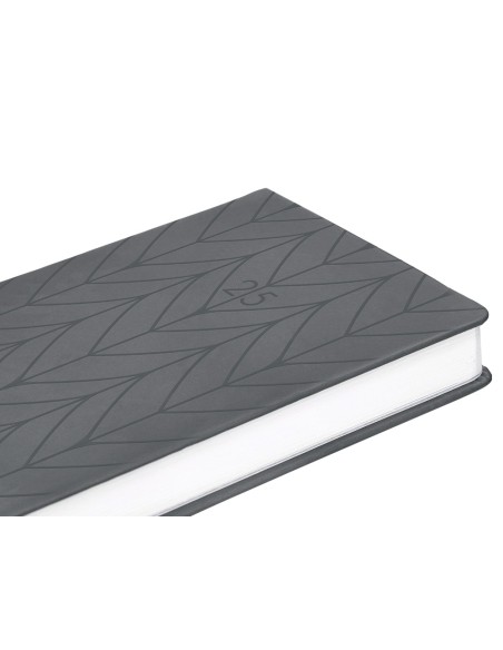 Agenda encuadernada liderpapel lipsi a5 2025 dia pagina color gris papel 70 gr