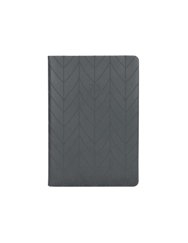 Agenda encuadernada liderpapel lipsi a5 2025 dia pagina color gris papel 70 gr