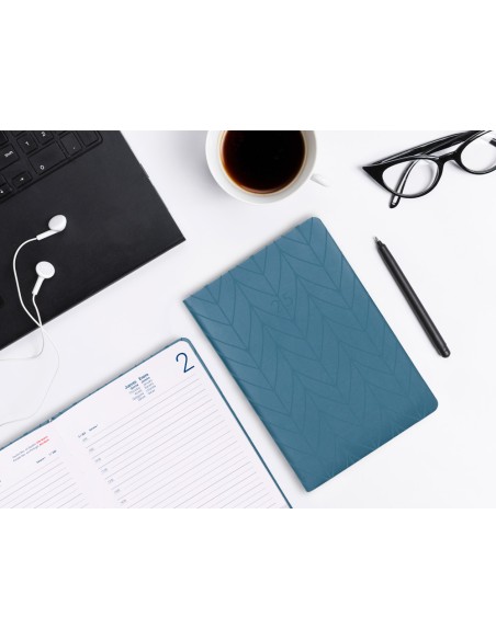 Agenda encuadernada liderpapel lipsi a5 2025 dia pagina color azul papel 70 gr
