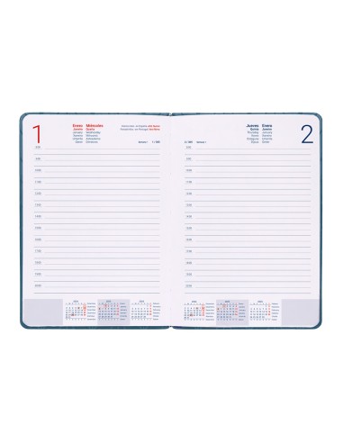 Agenda encuadernada liderpapel lipsi a5 2025 dia pagina color azul papel 70 gr