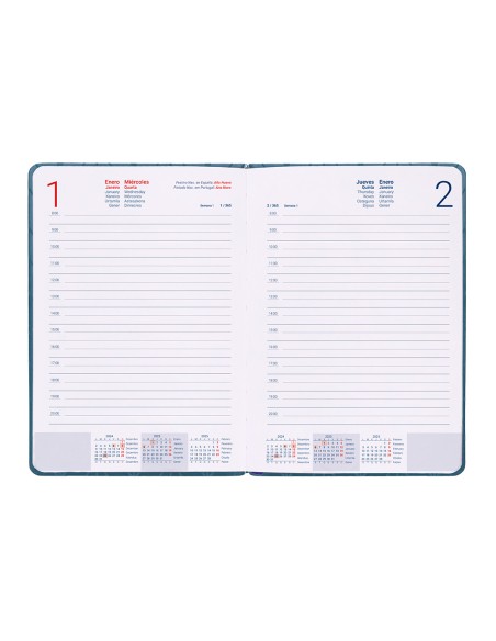 Agenda encuadernada liderpapel lipsi a5 2025 dia pagina color azul papel 70 gr
