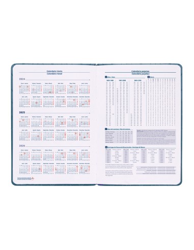 Agenda encuadernada liderpapel lipsi a5 2025 dia pagina color azul papel 70 gr