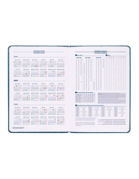 Agenda encuadernada liderpapel lipsi a5 2025 dia pagina color azul papel 70 gr
