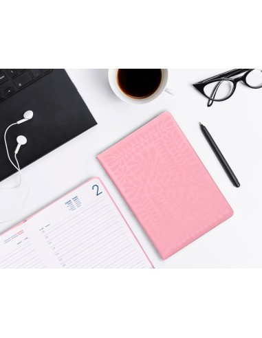 Agenda encuadernada liderpapel icaria a5 2025 dia pagina color rosa papel 70 gr