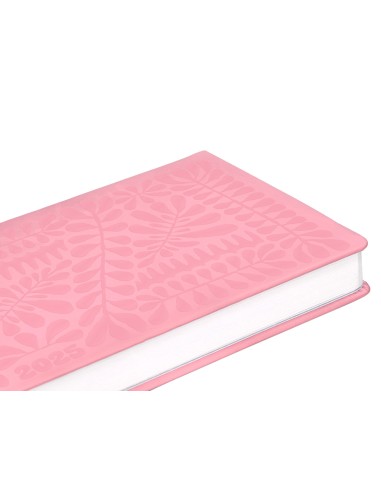 Agenda encuadernada liderpapel icaria a5 2025 dia pagina color rosa papel 70 gr