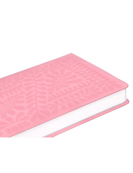 Agenda encuadernada liderpapel icaria a5 2025 dia pagina color rosa papel 70 gr