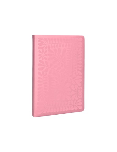 Agenda encuadernada liderpapel icaria a5 2025 dia pagina color rosa papel 70 gr