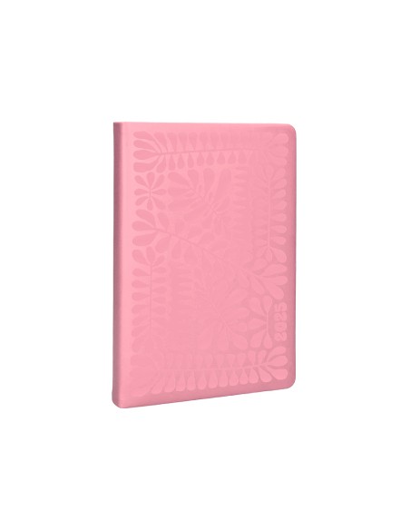 Agenda encuadernada liderpapel icaria a5 2025 dia pagina color rosa papel 70 gr
