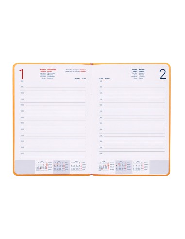 Agenda encuadernada liderpapel icaria a5 2025 dia pagina color amarillo papel 70 gr