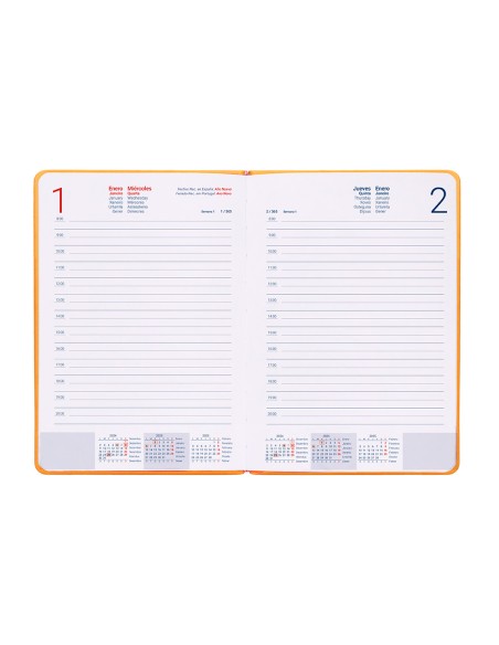 Agenda encuadernada liderpapel icaria a5 2025 dia pagina color amarillo papel 70 gr