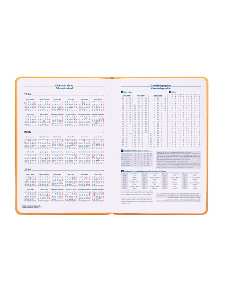 Agenda encuadernada liderpapel icaria a5 2025 dia pagina color amarillo papel 70 gr