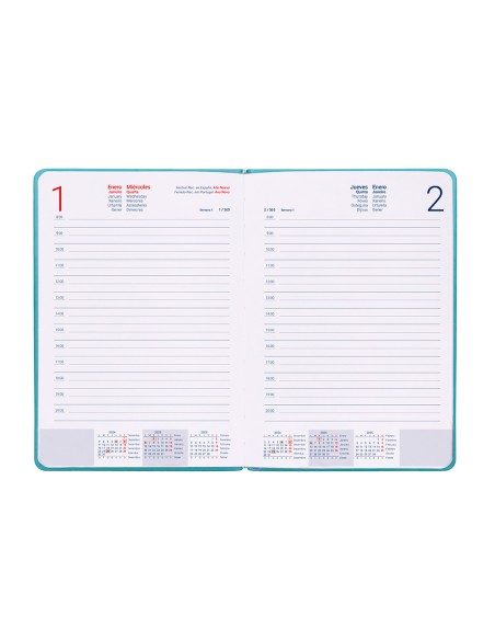 Agenda encuadernada liderpapel icaria a5 2025 dia pagina color turquesa papel 70 gr