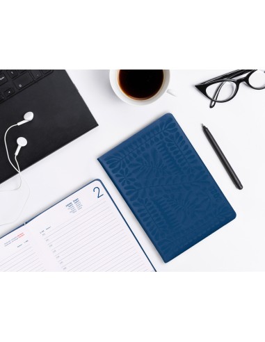 Agenda encuadernada liderpapel icaria a5 2025 dia pagina color azul papel 70 gr