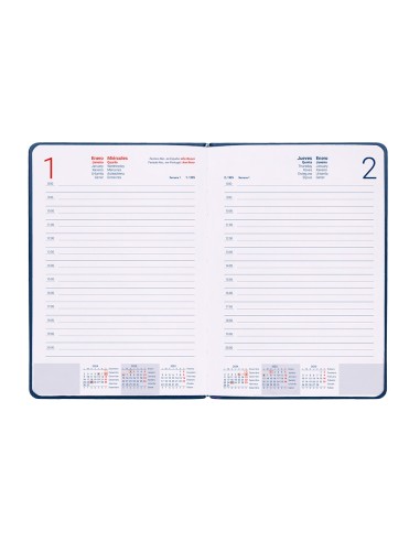 Agenda encuadernada liderpapel icaria a5 2025 dia pagina color azul papel 70 gr