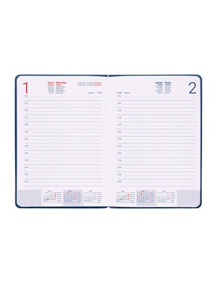 Agenda encuadernada liderpapel icaria a5 2025 dia pagina color azul papel 70 gr