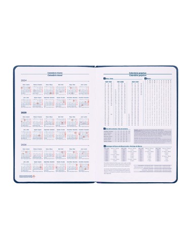 Agenda encuadernada liderpapel icaria a5 2025 dia pagina color azul papel 70 gr