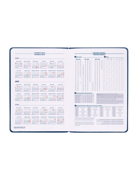 Agenda encuadernada liderpapel icaria a5 2025 dia pagina color azul papel 70 gr