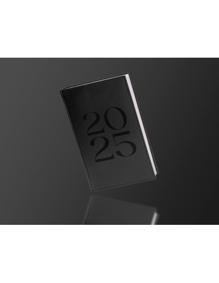 Agenda encuadernada liderpapel creta 80 x 150 2025 dia pagina color negro papel 70 gr