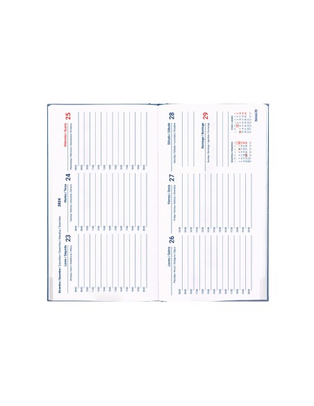 Agenda encuadernada liderpapel creta 80 x 150 2025 semana vista azul papel 70 gr