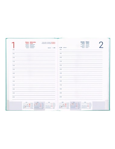 Agenda encuadernada liderpapel creta 170 x 240 2025 semana vista color turquesa papel 70 gr