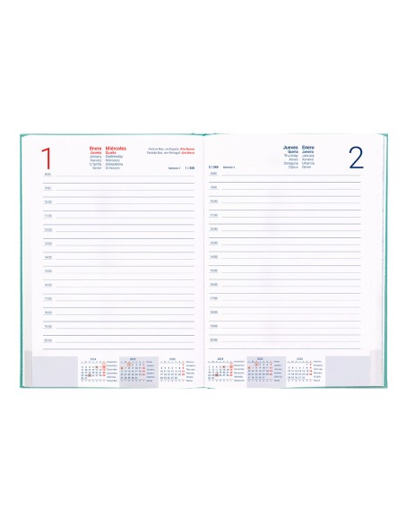 Agenda encuadernada liderpapel creta 170 x 240 2025 semana vista color turquesa papel 70 gr