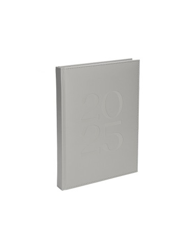 Agenda encuadernada liderpapel creta 170 x 240 2025 dia pagina color gris papel 70 gr