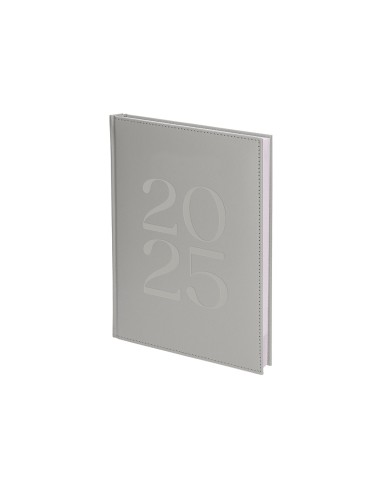 Agenda encuadernada liderpapel creta 170 x 240 2025 dia pagina color gris papel 70 gr
