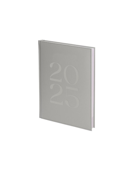 Agenda encuadernada liderpapel creta 170 x 240 2025 dia pagina color gris papel 70 gr