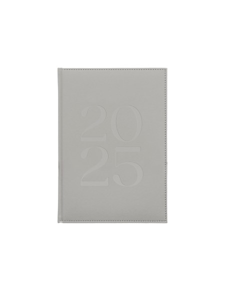Agenda encuadernada liderpapel creta 170 x 240 2025 dia pagina color gris papel 70 gr