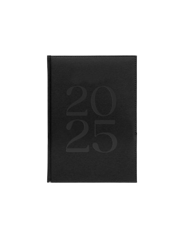 Agenda encuadernada liderpapel creta 170 x 240 2025 dia pagina negro papel 70 gr