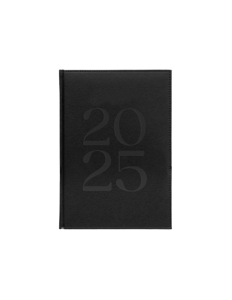 Agenda encuadernada liderpapel creta 170 x 240 2025 dia pagina negro papel 70 gr