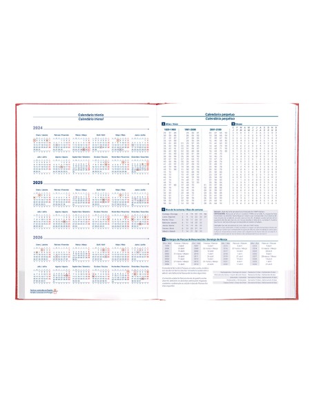 Agenda encuadernada liderpapel creta 170 x 240 2025 dia pagina color rosa buganvilla papel 70 gr