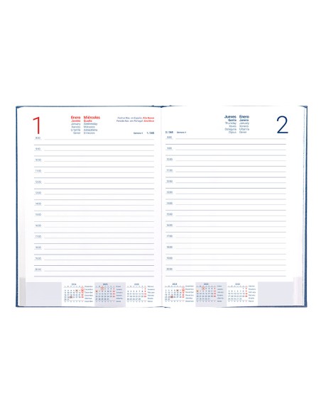 Agenda encuadernada liderpapel creta 170 x 240 2025 dia pagina azul papel 70 gr