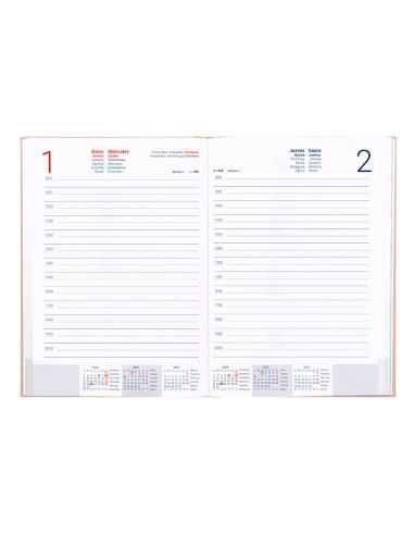 Agenda encuadernada liderpapel creta 170 x 240 2025 dia pagina color rosa nude papel 70 gr
