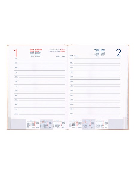 Agenda encuadernada liderpapel creta 170 x 240 2025 dia pagina color rosa nude papel 70 gr