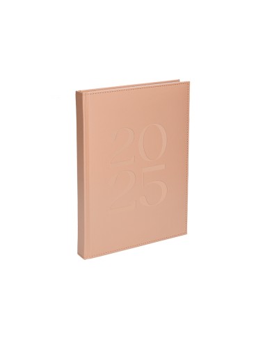 Agenda encuadernada liderpapel creta 170 x 240 2025 dia pagina color rosa nude papel 70 gr