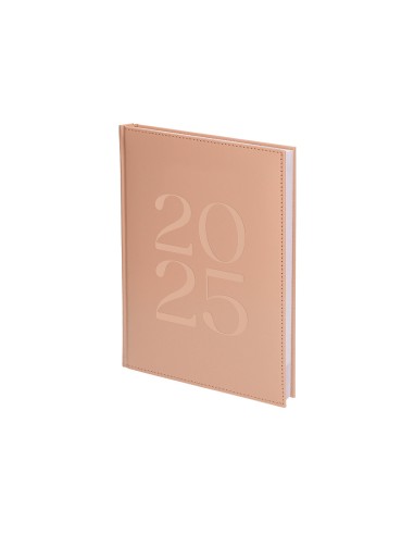 Agenda encuadernada liderpapel creta 170 x 240 2025 dia pagina color rosa nude papel 70 gr