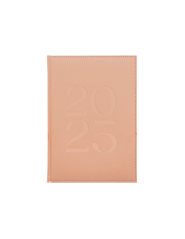 Agenda encuadernada liderpapel creta 170 x 240 2025 dia pagina color rosa nude papel 70 gr