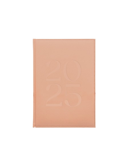 Agenda encuadernada liderpapel creta 170 x 240 2025 dia pagina color rosa nude papel 70 gr