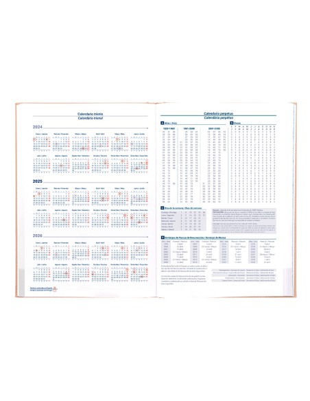 Agenda encuadernada liderpapel creta 170 x 240 2025 dia pagina color rosa nude papel 70 gr