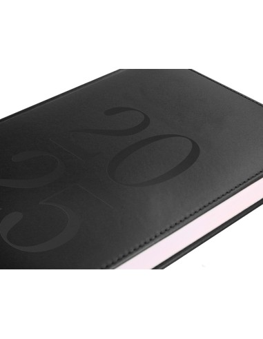 Agenda encuadernada liderpapel creta a5 2025 dia pagina negro papel 70 gr