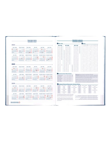 Agenda encuadernada liderpapel creta a5 2025 semana vista azul papel 70 gr