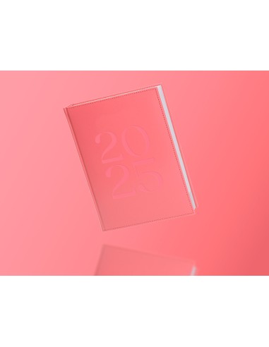 Agenda encuadernada liderpapel creta a5 2025 semana vista color rosa papel 70 gr