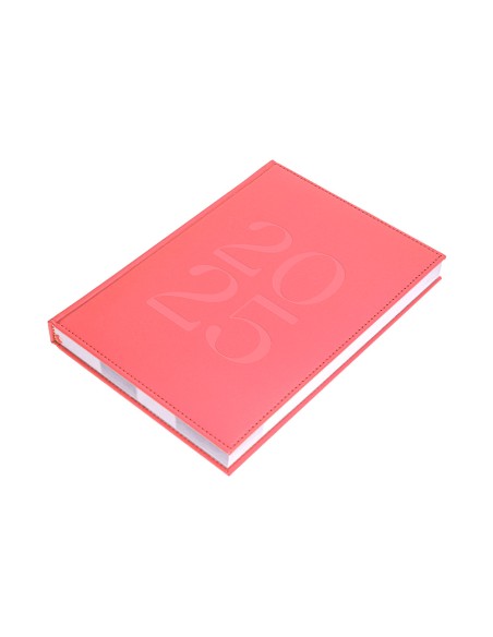 Agenda encuadernada liderpapel creta a5 2025 semana vista color rosa papel 70 gr