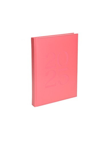 Agenda encuadernada liderpapel creta a5 2025 semana vista color rosa papel 70 gr