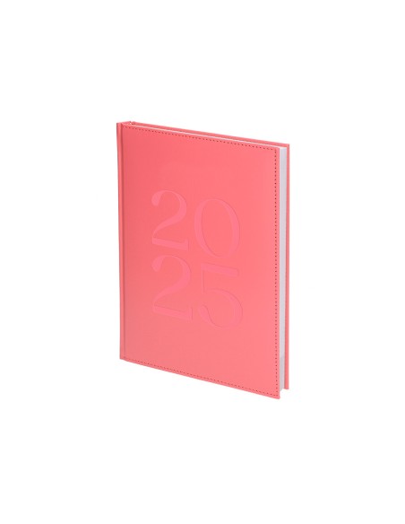 Agenda encuadernada liderpapel creta a5 2025 semana vista color rosa papel 70 gr