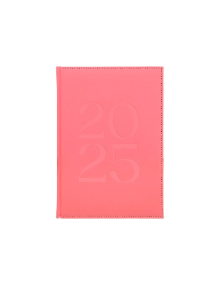 Agenda encuadernada liderpapel creta a5 2025 semana vista color rosa papel 70 gr